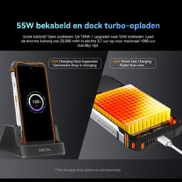 OSCAL TANK 1 Robuuste Smartphone 5G - 48GB RAM - 512GB ROM - 6,78 inch 2,4K FHD+ 120Hz - 20000mAh - 64MP + 50MP Camera, 20MP Nachtzicht - 170LM Dubbele LED-lamp - 100dB luidspreker - IP68/IP69K Outdoor Telefoon - Android 15 - NFC GPS - Zwart — thumbnail 15