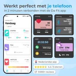 Nuvance - Smartwatch Heren - Smartwatch Dames - Geschikt voor alle Smartphones - Sporthorloge - 45mm - Stappenteller & Hartslagmeter - Grijs — thumbnail 3
