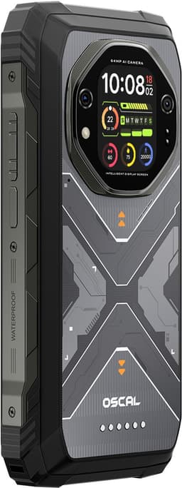 OSCAL TANK 1 Robuuste Smartphone 5G - 48GB RAM - 512GB ROM - 6,78 inch 2,4K FHD+ 120Hz - 20000mAh - 64MP + 50MP Camera, 20MP Nachtzicht - 170LM Dubbele LED-lamp - 100dB luidspreker - IP68/IP69K Outdoor Telefoon - Android 15 - NFC GPS - Zwart — thumbnail 14