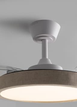CREATE - Plafondventilator 40W stil met intrekbare bladen en LED-licht, verschillende maten - S - Met licht - Controller voor wandmontage - WIND CLEAR STUDIO — thumbnail 2