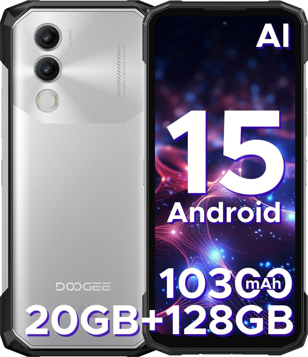 DOOGEE Blade 20 - Robuuste Smartphone - Outdoor Smartphone - 20GB RAM + 128GB - 10300mAh/18W - 6,56 inch 90Hz - 4G Dual SIM- Android 15 - IP68 - NFC- GPS - Face ID - Natuurlijk — afbeelding 1