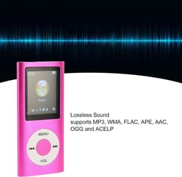 MP3 Speler - Bluetooth - Incl. 32GB SD Kaart - USB - Shuffle - Incl. Oordopjes - Voice recorder - Dictafoon - Draagbaar - Luidsprekers met verliesvrije geluidskwaliteit - Ideaal voor Sport, Kinderen en Volwassenen - roze — thumbnail 3