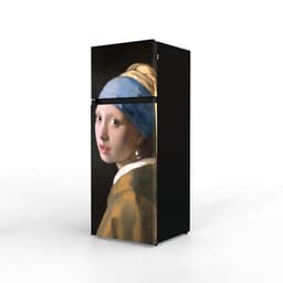 NUNKI MEDIUM-FVERM / Dubbel-Deurs Koelkast, E Klasse, 206l, Johannes Vermeer - Het meisje met de Parel, Satin (FRONT only) — thumbnail 5