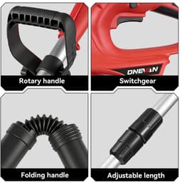 Cventrix Borstelloze elektrische grasmaaier, Grasmaaier, Electrische grasmaaier, 10 inch, Grastrimmer, 4000W, Inclusief Accu en oplader. — thumbnail 2