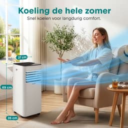 SereneLife Mobiele Airco - 9000 BTU - Airconditioner met Verwarming - WiFi - Koelen, Verwarmen en Ontvochtigen - Inclusief Raaminstallatiekit - Grijs — thumbnail 6