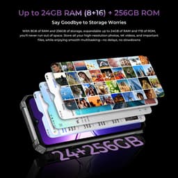 OUKITEL G7 Rugged Smartphone 2026 nieuw - 24GB RAM - 256GB ROM - 6,52 inch - 10600 mAh - Android 16 - IP68/IP69K Outdoor telefoon - Gemini Ai - 64MP Camera - NFC GPS - Zwart — thumbnail 8