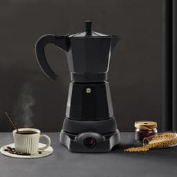 Cellista Moka Pot Elektrisch - Aluminium Koffiezetapparaat - Espressopot met Basis - 480W Koffiemaker - 300ml - Klassieke Percolator — thumbnail 2