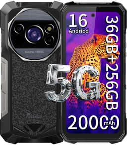 FOSSiBOT F115 Ultra Robuuste Smartphone 5G - 36GB RAM - 256GB ROM - 6.78 inch FHD+ Scherm - 20000 mAh 33W - IP68 Waterdicht Telefoon - Android 16 - 50MP + 36MP Camera, 64MP Nachtzicht - Bluetooth 5.4 - GPS NFC - Zwart — thumbnail 1