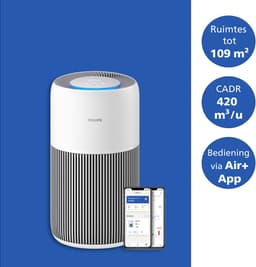 Philips PureProtect 2200 Series - Luchtreiniger - CADR 420m3/u - Ruimtes tot 109m2 - 3 Laags HEPA Filtratie - Air+ App - Ultrastil - Nachtlampje - Wit - AC2220/10 — thumbnail 2