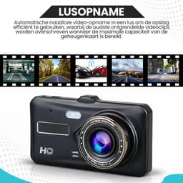 RaviSoll Dashcam Auto – Dual Dashcam Voor en Achter – Full HD Opname – 170° Groothoeklens – Parkeermodus – Nachtzicht – Eenvoudige Installatie — thumbnail 2