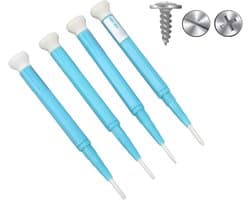 Set van 4 Slotted Screwdrivers voor Frequentie-aanpassing met Keramische Kop - 1.3mm, 1.8mm, 2.0mm en 2.6mm voor Circuitonderhoud en Precisiewerk