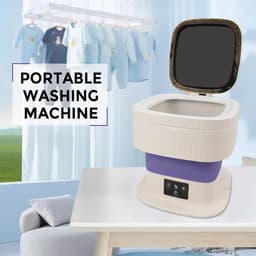 Mini Wasmachine met Centrifuge - Voor Kleine Wasgoed - Meerdere Programma's - reisapparaat — thumbnail 3