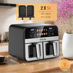 Airfryer – Friteuse – Heteluchtoven – Heteluchtfriteuse – Oven – 10,5L DualZone Met Dubbele Mand – 2600W Vermogen Met Touchscreen Bediening — thumbnail 1