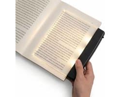 Leeslampje LED - Oogvriendelijk Draadloos Dun Boekenlampje - Vlakke Plank voor Nachtlezen - Zelfstandig Boeklezen - Zwart