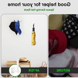 4 Stuks Hoedhouders voor Opslag van Baseball Caps, Sterke Plakhaak voor Muur, Ruimtebesparend Ontwerp — thumbnail 2