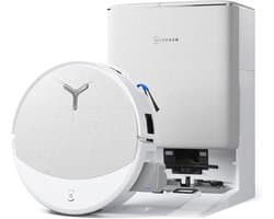 ECOVACS DEEBOT T90 OMNI – Robotstofzuiger – OZMO Roller dweil – 30.000 Pa –ZeroTangle 4.0 Anti-tangle –AIVI 3D obstakelvermijding–Zelfreinigend– Voor harde vloeren & tapijt–Wit–T80 Upgrade