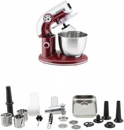 Keukenmachine - Mixer Robot - Bakken en Koken - Planetaire Beweging - 5L Kom - Rood — thumbnail 1