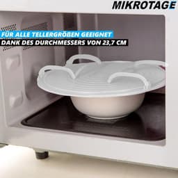 Magnetron Standaard - Magnetron Tray - Twee Maaltijden Verwarmen - Stapelbare Functie - 23.5 cm Diameter - Wit — thumbnail 5