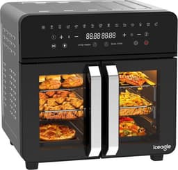 Airfryer – Heteluchtfriteuse – Friteuse – Heteluchtoven – Gezond Koken – 23L XXL Inhoud – Dual-Zone Met Koekprogramma’s & Verlichting — thumbnail 6