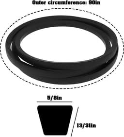 Dailygoods- Deckmaaierriem Vervanging 70712-3471-2 - Compatibel met Kubota G3HST - 100 cm Zijafvoer - Rubber Materiaal - Eenvoudig te Installeren - Hoge Betrouwbaarheid - Grasmaaierriem — thumbnail 5