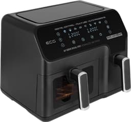 Dubbele Heteluchtfriteuse - Airfryer Oven - Gezond Koken - Twee Gaarkamers - 83 Liter - Zwart — thumbnail 4