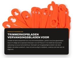 Dailygoods - Trimmerkopbladen - Vervangingsbladen voor grasmaaier - Oranje - Duurzaam kunststof - 24-delige set - Geschikt voor Polycut 2-2 - Herbruik...