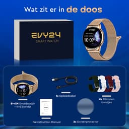 Evy24 Smartwatch Pro 42mm - Smartwatch Dames - Horloge met Belfunctie - Sporthorloge Dames - AMOLED - Bloeddrukmeter - Stappenteller - Android en iOS - Roségold — thumbnail 8