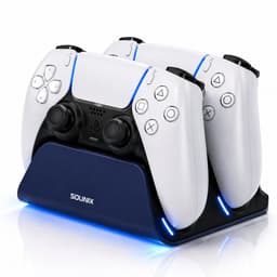 Sounix Oplaadstation geschikt voor PS5 Slim Controller - 2in1 charging station - PS5 accessoires - Blauw — thumbnail 1