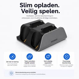 Sounix Oplaadstation geschikt voor PS5 Slim Controller - 2in1 charging station - PS5 accessoires - Grijs — thumbnail 3