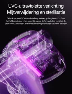 Gloovon® - Steelstofzuiger Draadloos - Stofzuiger Zonder Zak - Stofzuiger Draadloos - 100W - 11000Pa - Wit — thumbnail 4
