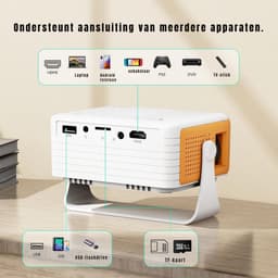 YOR® Mini beamers - Projector - Mini beamer - Wit - 14cm x 11cm x 6cm — thumbnail 2