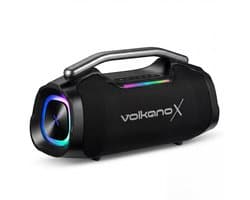 VolkanoX Ignite Bluetooth Speaker - Muziek box - 140W Partybox met RGB Verlichting - Spatwaterdicht - FM Radio - TWS - Zwart