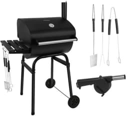 MOZY® - Barbecue - 82 x 51 x 117 cm - met Thermometer - Inclusief Gereedschap - Houtskool Bbq - met Zijtafel — thumbnail 2