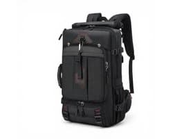 Travel Backpack 50L - Handbagage Rugzak Vliegtuig - Gym Rugzak met Schoenenvak - Laptop Rugzak 17 inch - Reistas Backpack - Waterafstotend - Zwart - Medium