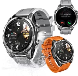 Anywise W1 Lite Smartwatch - Smartwatch Heren - Smartwatch Dames - 2026 Model - 1.43 HD AMOLED Touchscreen - Stappenteller - Hartslagmeter - Saturatiemeter (SpO2) - Bluetooth Oproepen - IOS & Android - Screenprotector - Titaniumkleur — thumbnail 1