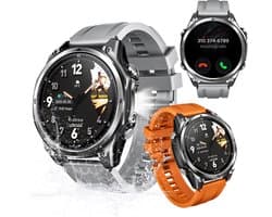 Anywise W1 Lite Smartwatch - Smartwatch Heren - Smartwatch Dames - 2026 Model - 1.43 HD AMOLED Touchscreen - Stappenteller - Hartslagmeter - Saturatiemeter (SpO2) - Bluetooth Oproepen - IOS & Android - Screenprotector - Titaniumkleur