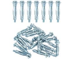 Set van 20 M4x32mm expansiebouten, zware hollewandankers, gegalvaniseerde stalen gipsplaatankers, geschikt geschikt voor gipsplaten, televisies, gordijnroden, spiegels, handdoekrekken, fotolijsten, enz.