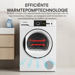 Heinner Warmtepompdroger - Warmtepompdroger - 9 KG - 15 Programma’s - LED Display - Trommelverlichting - Wit — thumbnail 7