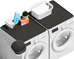 Wasmachine Droger Hoezen - Apparaat Beschermers - Apparatuur Beschermen - Waterdicht Antislip - 66 x 66 cm - Donkergrijs — thumbnail 1