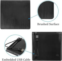 Externe DVD Brander - CD Writer - Films Kijken - Snelle USB 3.0 - Draagbaar Slim - Zwart — thumbnail 2