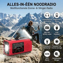 Fokelyi Noodradio Solar Opwindbaar & Batterij - Noodradio - Opwindbaar - Powerbank - Zaklamp - FM - Oplaadbaar - Noodpakket - Zwart — thumbnail 2