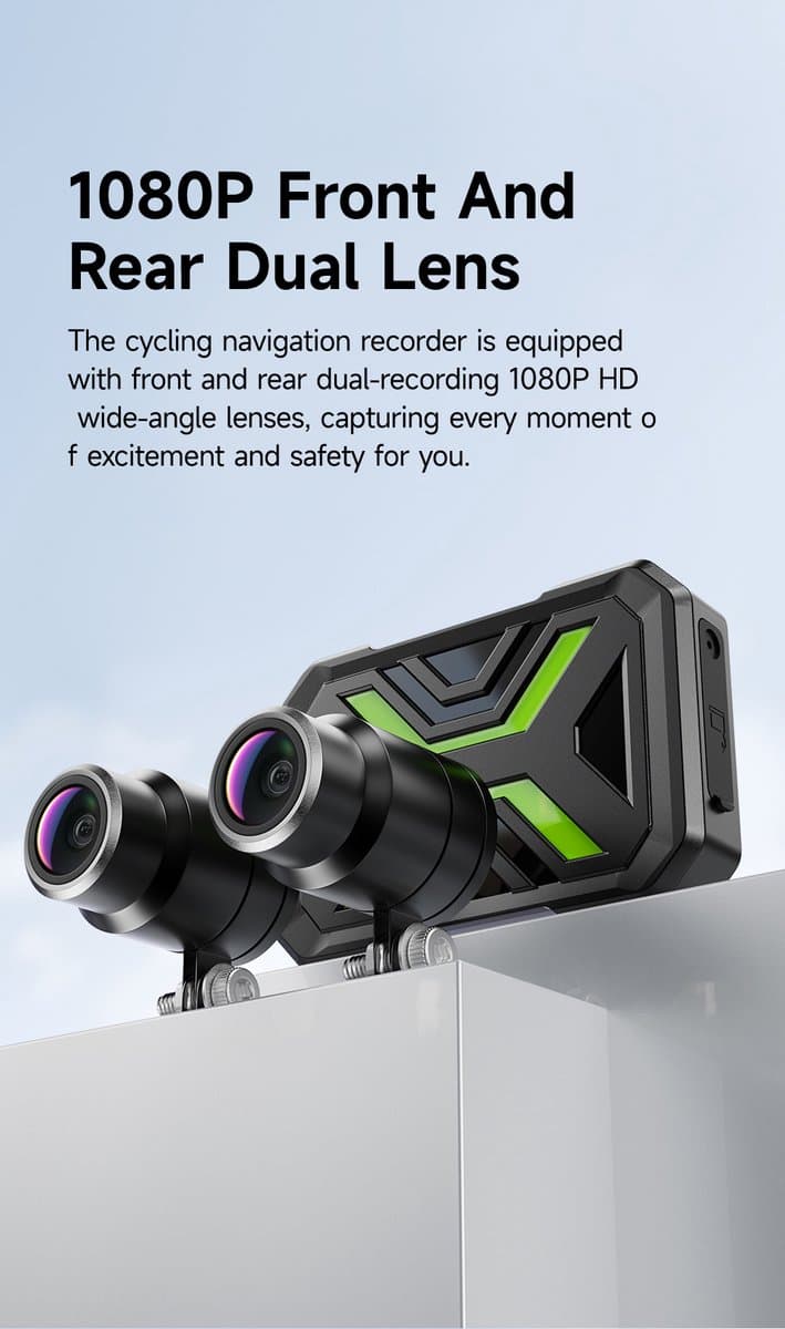 1080P - Motor Dashcam - Voor & Achter Camera - Waterdicht IP67 - Nachtzicht - Anti-vibratie - Bots Detectie - WIFI — afbeelding 1