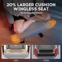 Homaxy - Game Stoel - Gaming Stoel - Gaming Stoel - Ergonomische Bureaustoel - Gamestoel - Verstelbaar - Gaming Chair - Inclusief voetensteun - Grijs — thumbnail 7