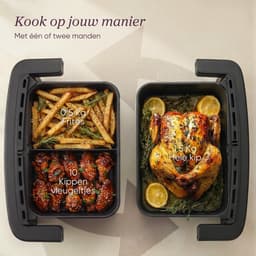 Cosori Twinfry Dual Blaze Compact - Heteluchtfriteuse Zwart 86 L 2700 W Aantal Frituurmanden: 1 — thumbnail 5