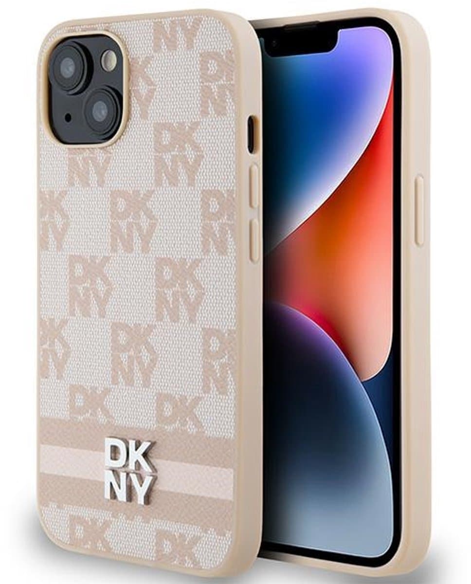 DKNY - iPhone 15 Plus - Luxe Skins - Roze - Lederen Design — afbeelding 1