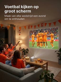 LumeWorks Luna Pro Mini Beamer Editie 2025 - Projector - 4K Support - Geschikt voor IOS en Android - Android 11 - Draagbaar - Thuisbioscoop - Wit — thumbnail 2