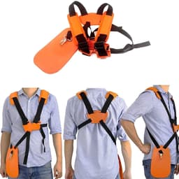 TOVBMUP Verstelbare grasmaaierriem - Grasmaaierriem - Dubbele riem - Bosmaaierriem - geschikt voor bosmaaier, kettingzaag en grasmaaier - Voor comfortabel en efficiënt tuinieren - Oranje — thumbnail 5