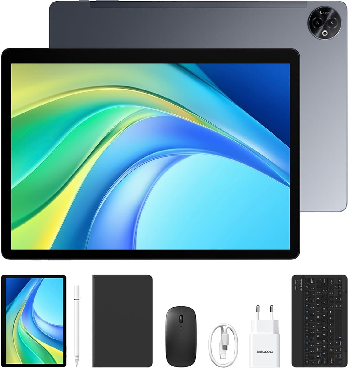 Tablet DOOGEE Tab E3 Max VIP - 14 inch IPS 2.1K - 32GB RAM - 256GB ROM - 13500 mAh - Gemini AI - Android 15 - 4G LTE, 5G WiFi - GPS - Grijs — afbeelding 1
