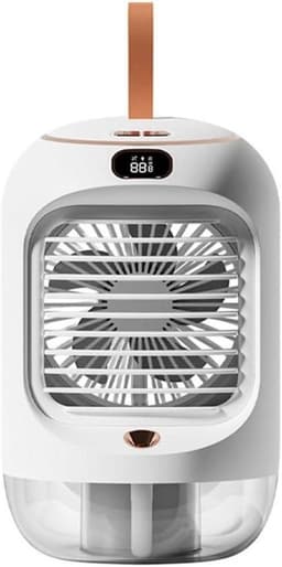 Elektrische Ventilator - Draagbare Fan - Koel Blijven - Met Nachtlampje - 280ml Tank - Wit — thumbnail 1