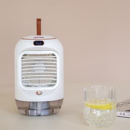 Elektrische Ventilator - Draagbare Fan - Koel Blijven - Met Nachtlampje - 280ml Tank - Wit — thumbnail 3